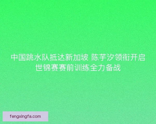 中国跳水队抵达新加坡 陈芋汐领衔开启世锦赛赛前训练全力备战